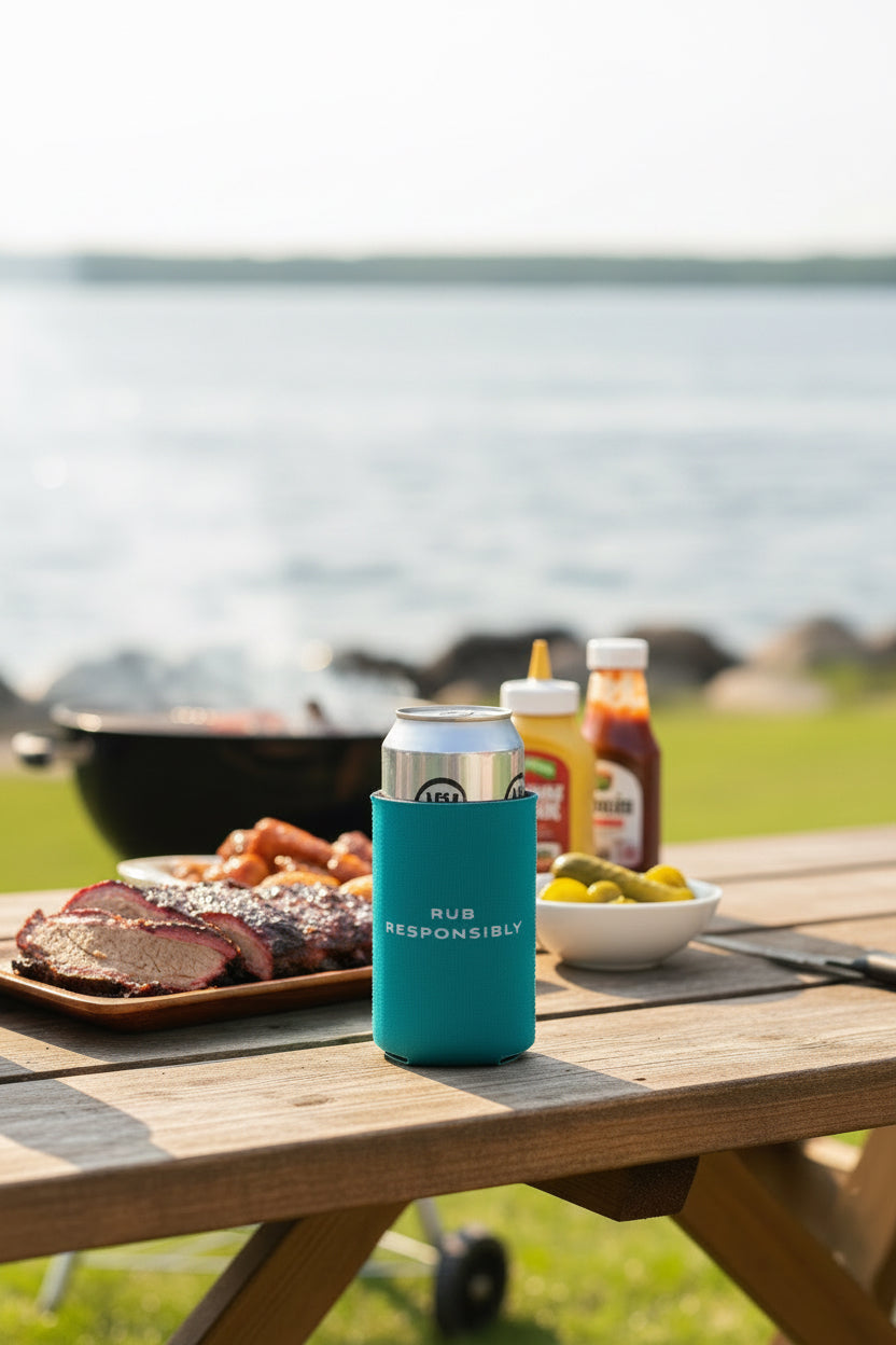 Slim Blue Can Cooler-Neoprene