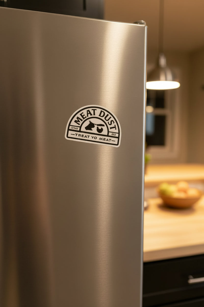 Meat Dust Sticker - White - 2.5" x 3"